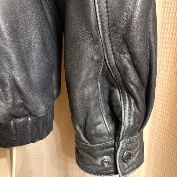 Clairborne Lamb Black Leather Bomber Jacket Men's L - Picture 11 of 16